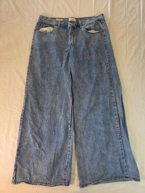 Universal Thread Women's Mid Rise Super Wide Leg Jeans Med Blue Size 14